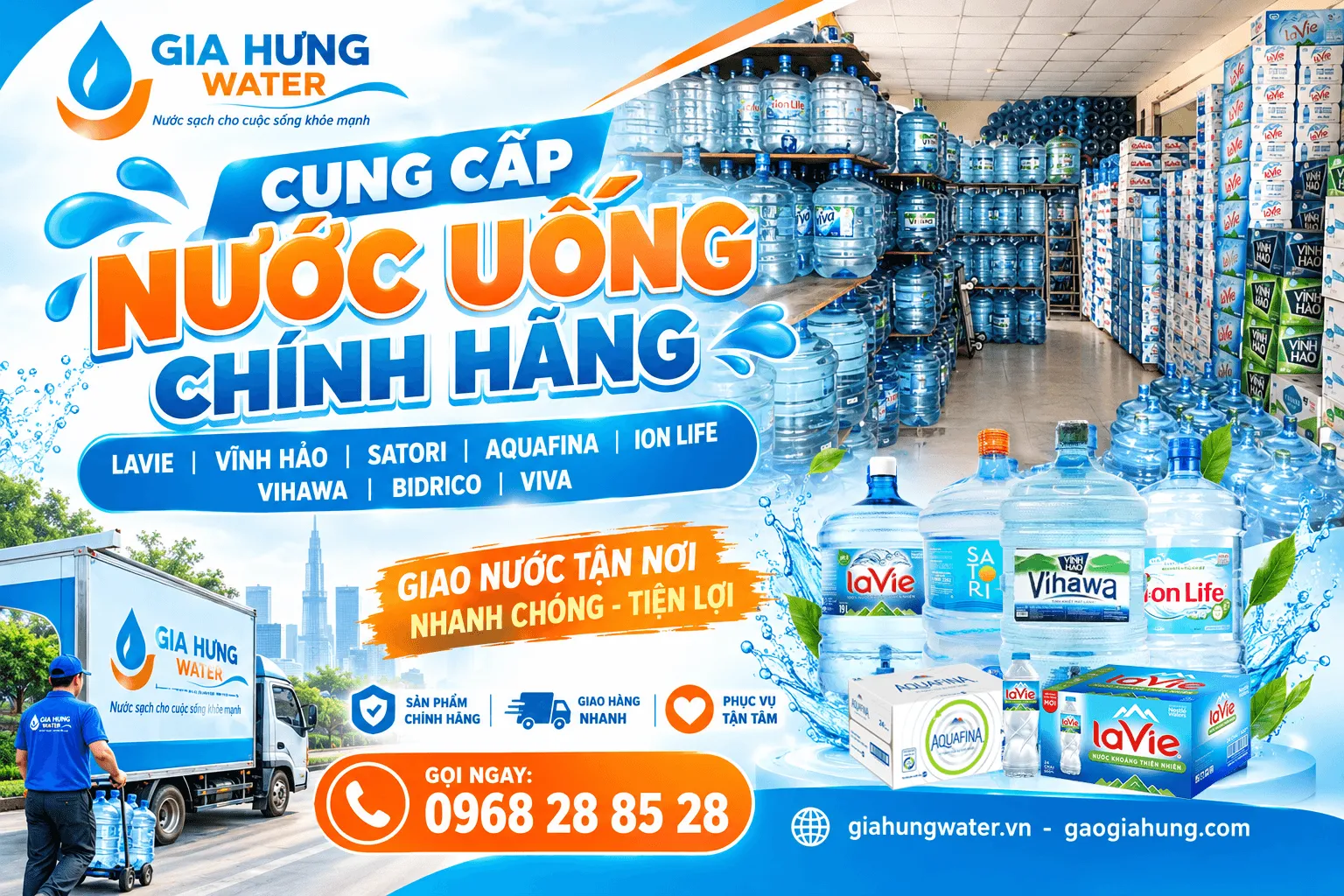 Đại lý giao nước uống tại TPHCM - Gia Hưng Water
